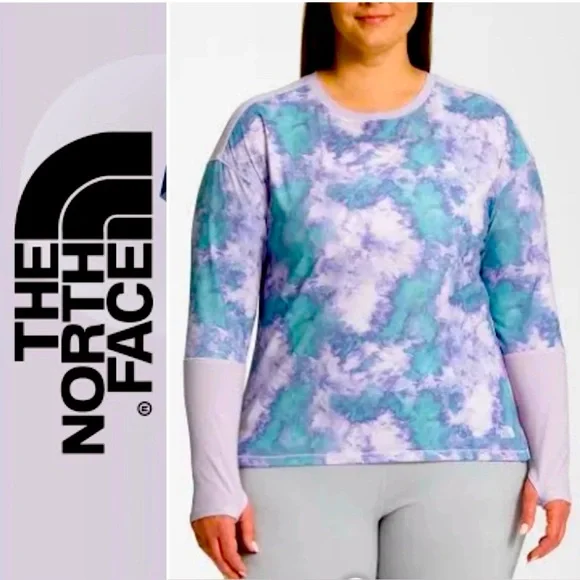 The North Face Print Dawndream Women’s Long Sleeve Atheletic Shirt plus 3X - Picture 1 of 16